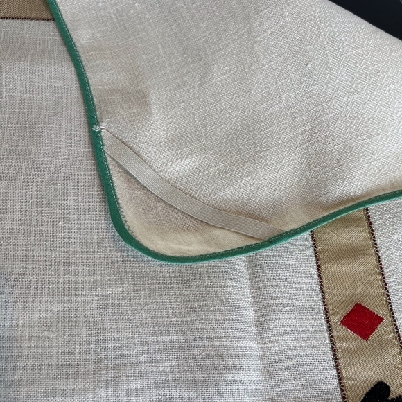 Vintage Card Themed Linen Tablecloth for a Card-Table - Picture 8 of 15